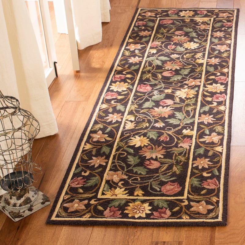 SAFAVIEH Handmade Chelsea Birglinde French Country Wool Rug - 2'6" x 8' Runner - Purple