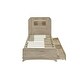 preview thumbnail 10 of 28, Twin Size Platform Bed Frame with LED Headboard, 2 Drawers, and 6 Storage Shelves, Solid & Silent Construction, Oak Finish