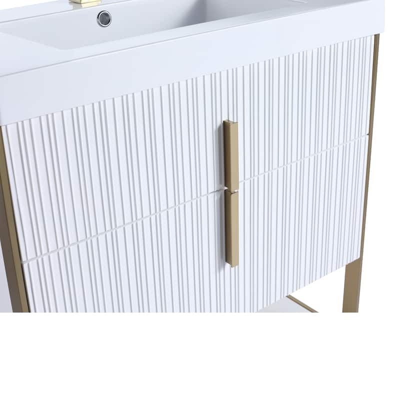 Fine Fixtures Serenity Modern Bathroom Vanity with White Gel Acrylic Top