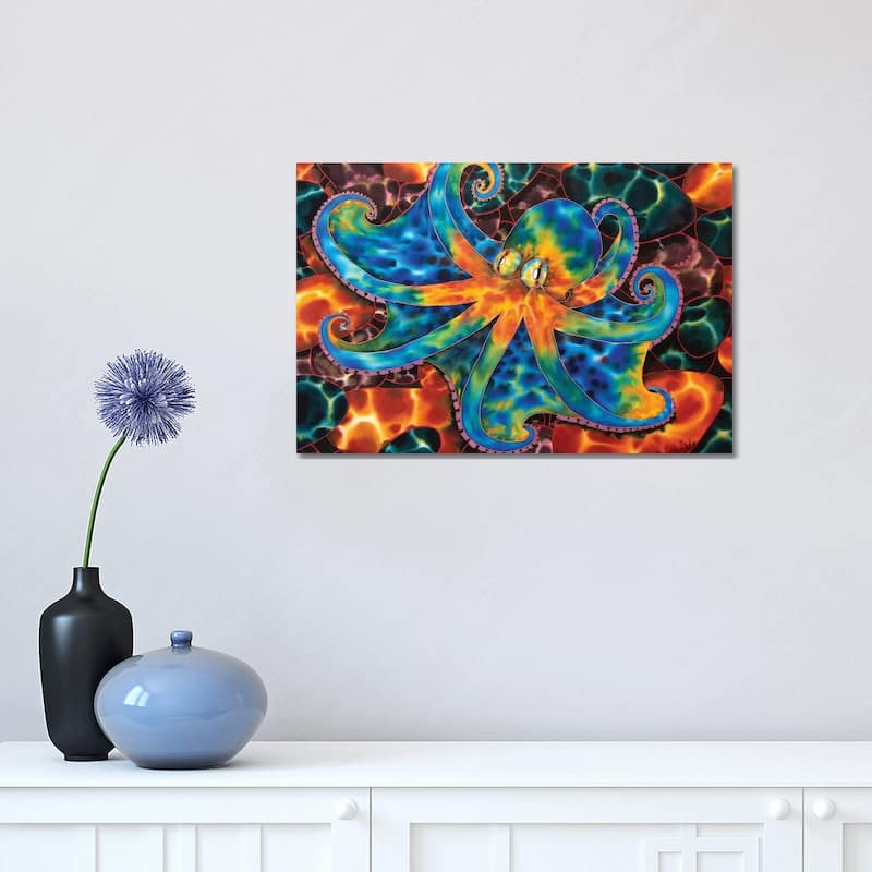 iCanvas "Caribbean Octopus - Stone" by Daniel Jean-Baptiste Canvas Print - 12x18x1.5