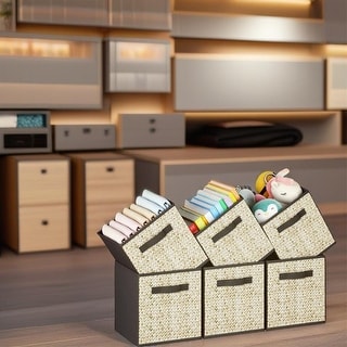 11 Inch 6 Pack Foldable Fabric Storage Cubes with Handle - Bed Bath ...