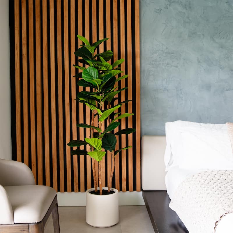 Potted Artificial Fiddle Leaf Tree - 5'