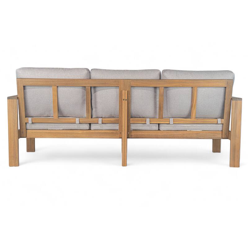 Christopher Knight Home - Lucas Outdoor 5-Piece Acacia Wood Sectional Sofa Set with Cushions