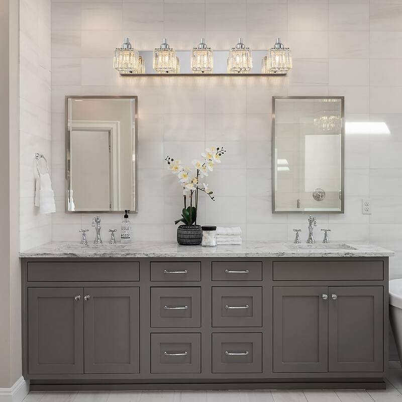 Modern 3/4/5-lights Crystal Bathroom Light Fixtures