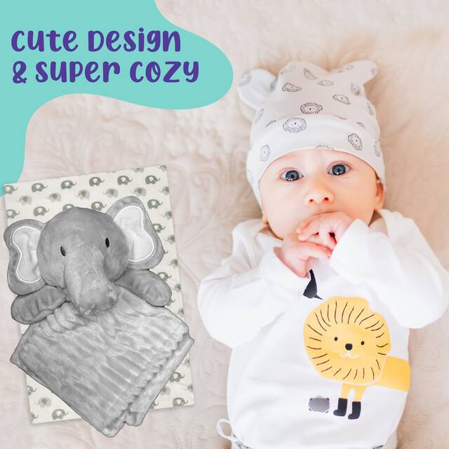 MODERN BABY Super Soft Baby Blanket Set with Lovey Toy Plush Blanket