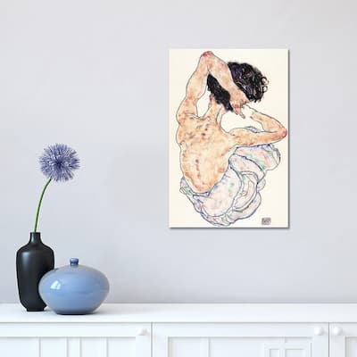 iCanvas "Sitting Back Act" by Egon Schiele Canvas Print
