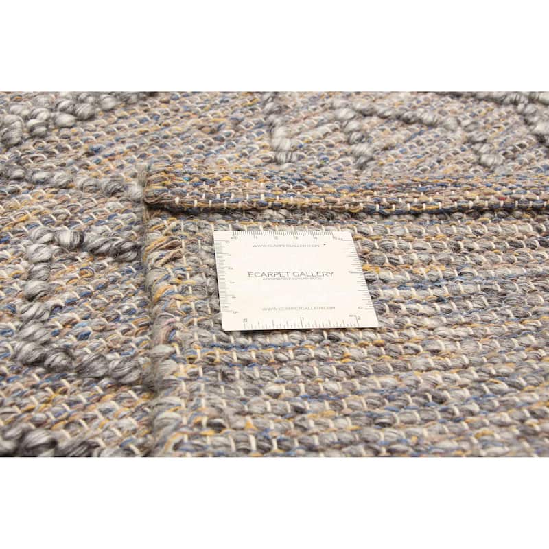 ECARPETGALLERY Braid weave Sienna Grey Wool Rug - 5'3 x 7'7