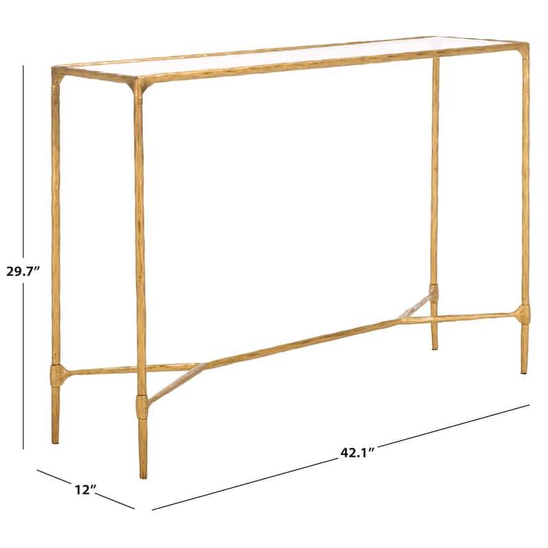 SAFAVIEH Couture Isabellina Metal And Glass Console Table - 42"W x 12"D x 30"H