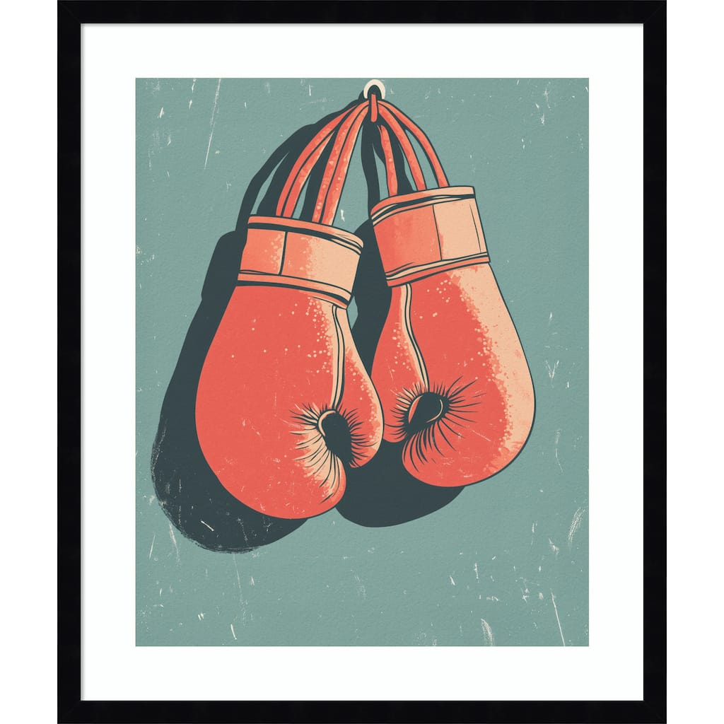 Boxing Gloves by Andreas Magnusson Wood Framed Wall Art Print