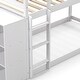 preview thumbnail 7 of 8, Twin Size Bunk Bed with Convertible Bookcase and Ladder-White