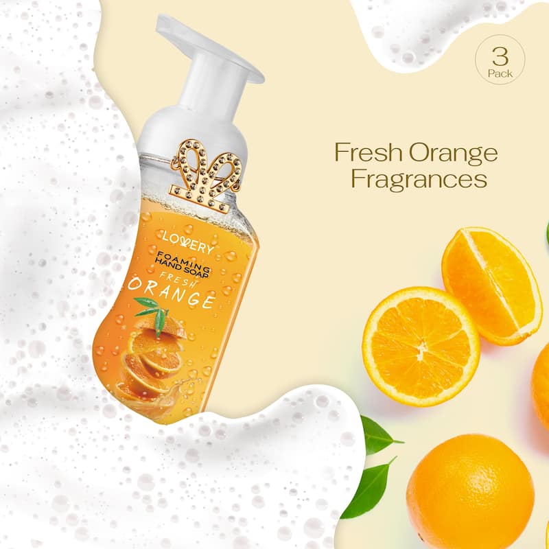 Lovery Foaming Hand Soap - Pack of 3 - Fresh Orange Scent - 3 pc