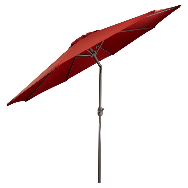 9ft Outdoor Patio Market Umbrella with Hand Crank and Tilt, Terracotta