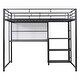 preview thumbnail 4 of 7, Metal Loft Bed Frame with Desk and Whiteboard, Full Size Loft Bed with 3 Shelves, Ladder and Guardrails for Kids, Teens - Black