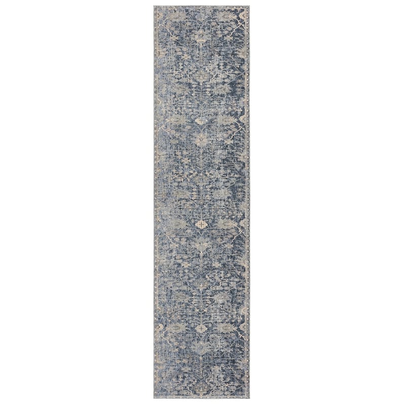 Dionne Medallion Area Rug - 3'X12' - Blue/Gray - Runner/Rectangle