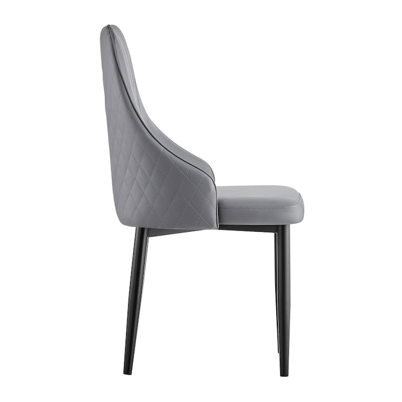 Faux Leather Upholstered Dining Chairs Set of 2 - 35.63"H x 17.72"W x 17.32"D