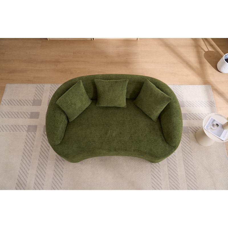 LY-049S Curved Modern Boneless Sofa Loveseat, Backrest Upgrade