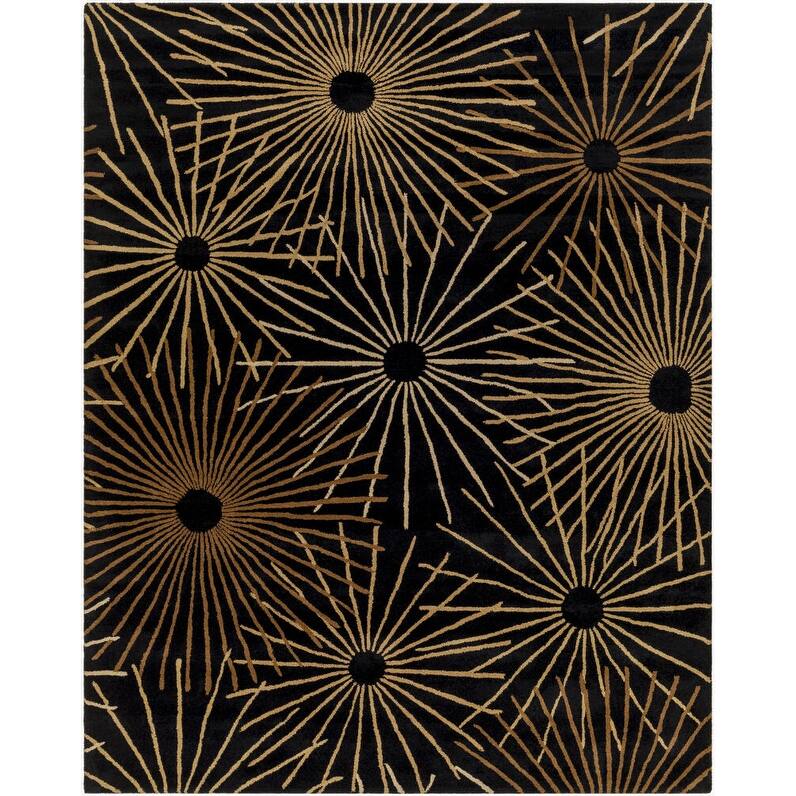 Livabliss Modern & Contemporary Forum Abstract Area Rug - 7'6" x 9'6" - Black/Brown