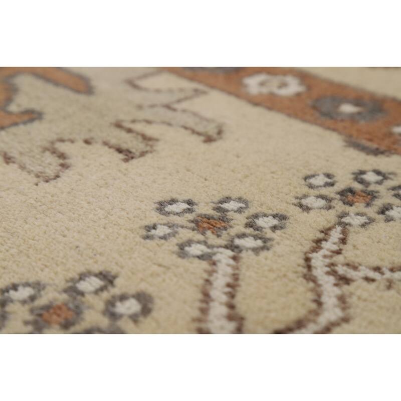 Oushak Indian Area Rug Handmade Grey Wool Carpet - 8'11" x 11'10"