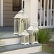 preview thumbnail 11 of 9, Set of 3 Indoor-Outdoor Lombard Metal Lanterns
