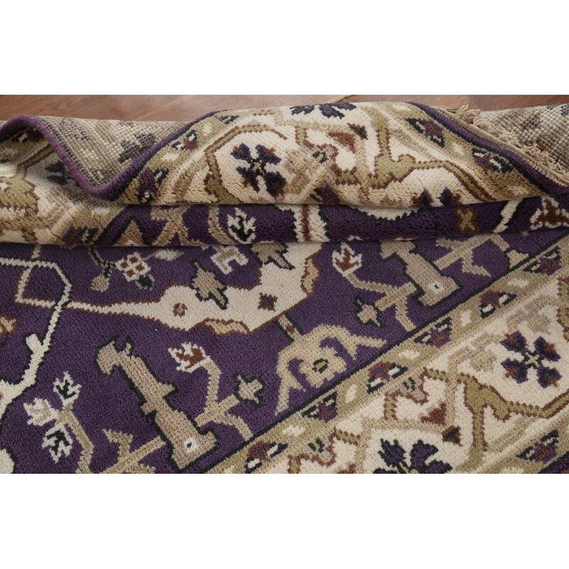 Hand Knotted Oriental 100% Wool Carpet Transitional All-Over Purples Oushak Area Rug - 6' 0'' X 4' 2''