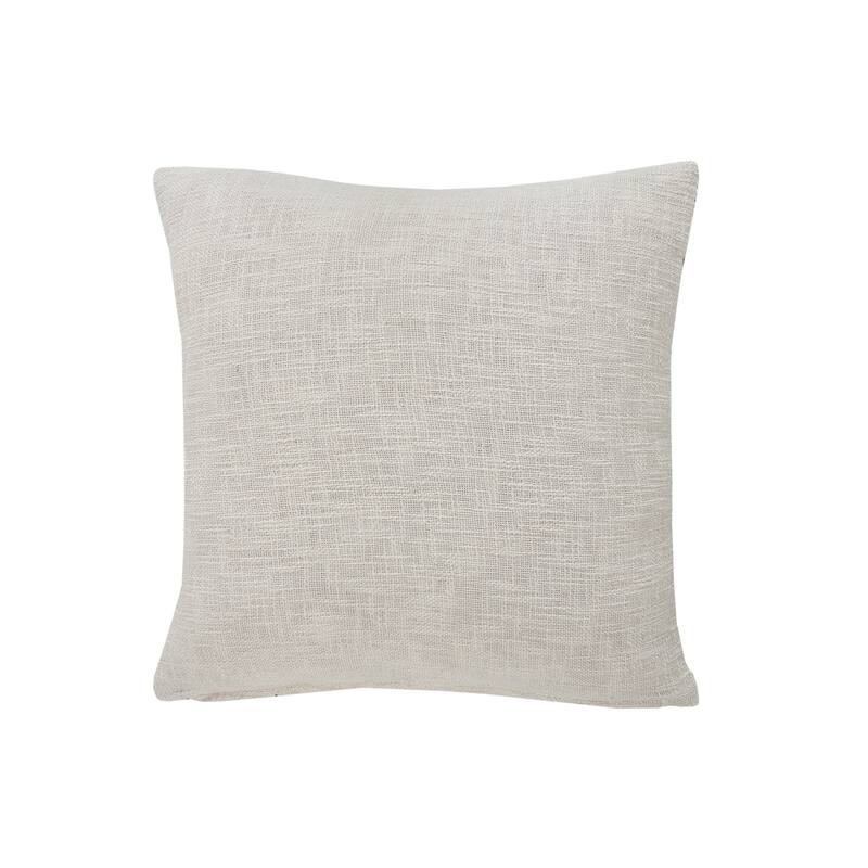 Handwoven Coastal Edge Diamond Square Throw Pillow - 20" - Tan and White