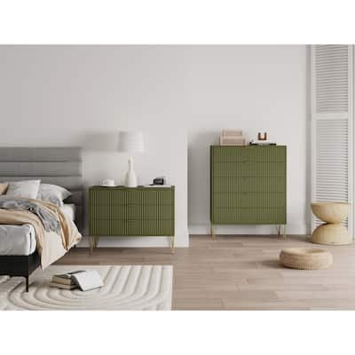 Manhattan Comfort 2-Piece Dumbo Modern Multi Drawer Dresser Set