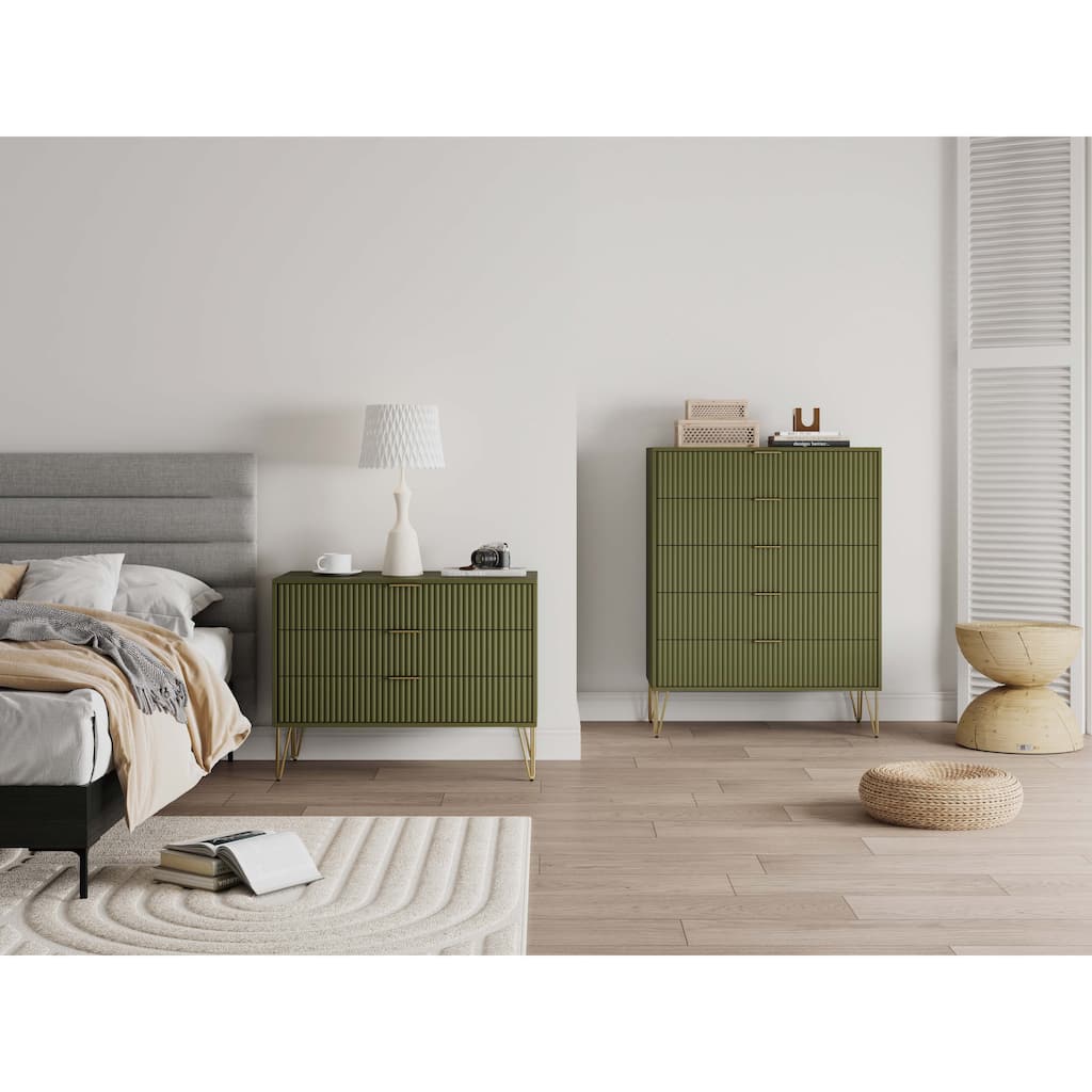 Manhattan Comfort 2-Piece Dumbo Modern Multi Drawer Dresser Set
