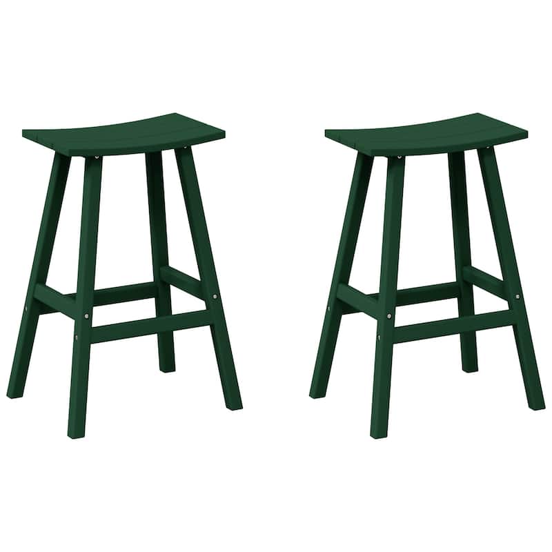 Laguna Hdpe All Weather Outdoor Patio 29" Saddle Seat Bar Stool (Set Of 2)