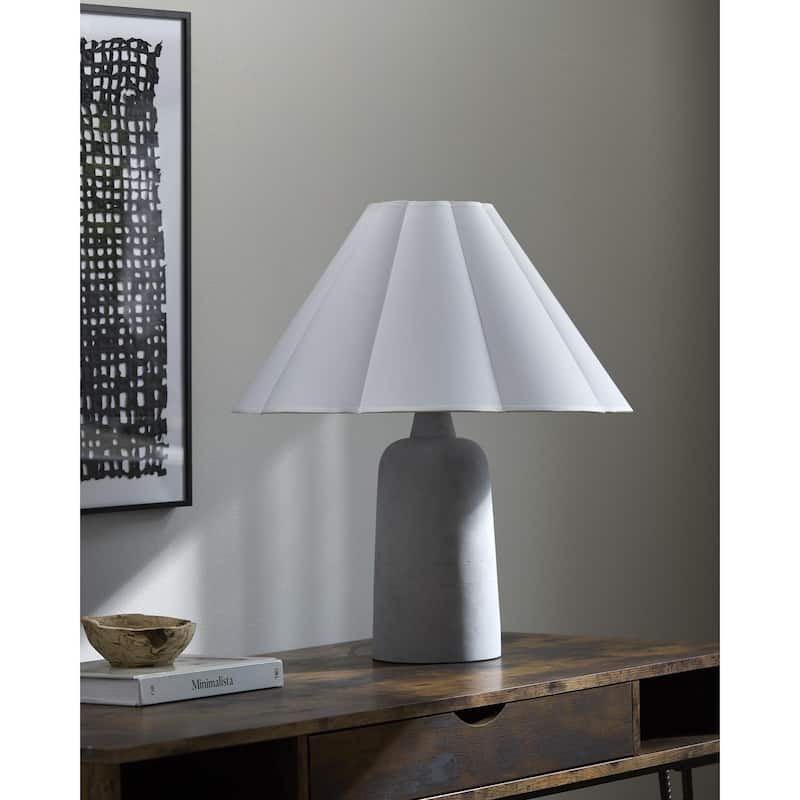 Livabliss Coja Traditional Accent Table Lamp - Gray/White
