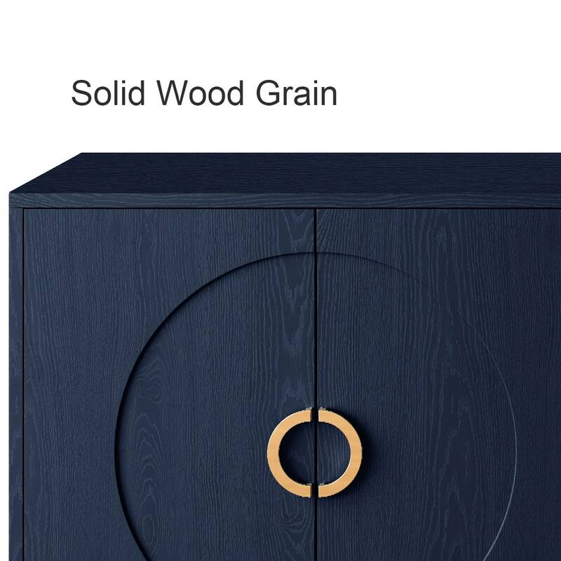 Wooden Accent Storage Cabinet Sideboard/Buffet Coffee Bar Cabinet with Adjustable Shelves for Dining Living Room Entry Hallway