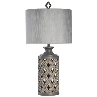 StyleCraft Moroccan Stormy Skies Vincent Gray Table Lamp - Gray Shade