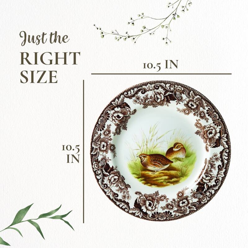 Spode Woodland Dinner Plate Birds Motif - 10.5