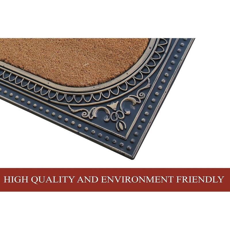A1HC First Impression Carson Rubber and Coir 24" X 39", Heavy Duty, Easy to Clean Outdoor Monogrammed Doormat