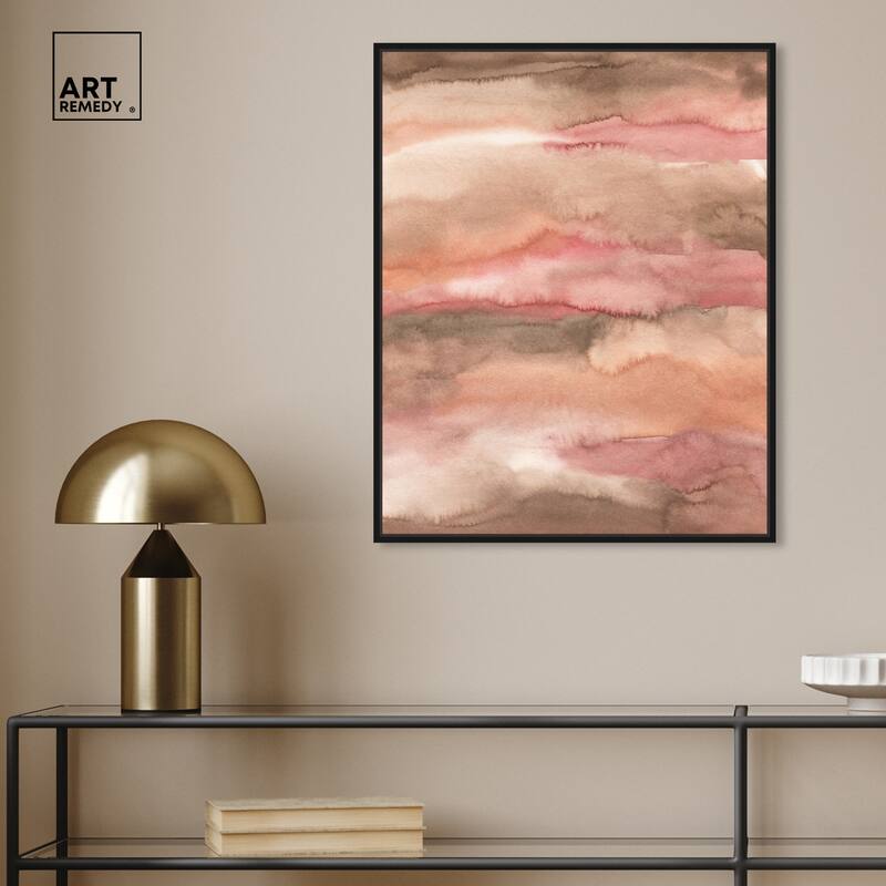 Art Remedy Loose Powder Framed Boho Abstract 1 Piece Canvas Wall Art