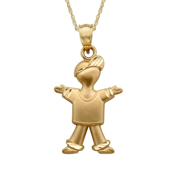 Just Gold Boy Pendant in 14K Gold