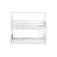 preview thumbnail 22 of 34, Twin Over Twin Low Bunk Bed with House-shaped Bed Roof Frame, Ladder, Guardrails, Headboards and Footboards For Kids Floor Bed