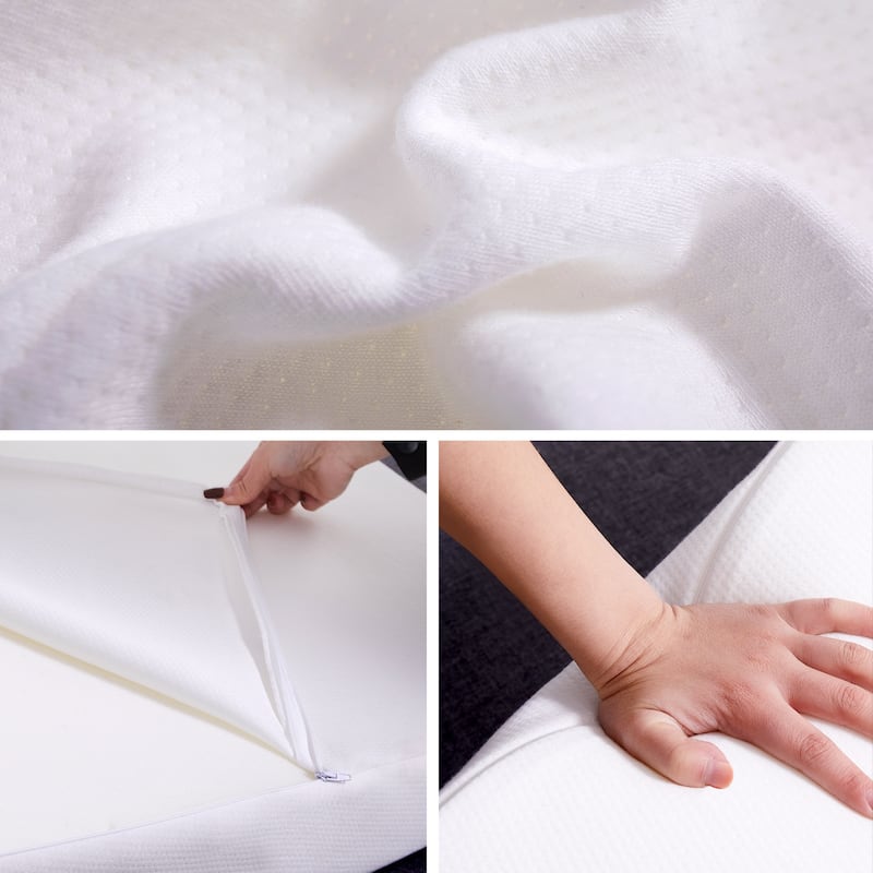 DoCred Adjustable Memory Foam Bed Wedge Pillow with Washable Cover - White