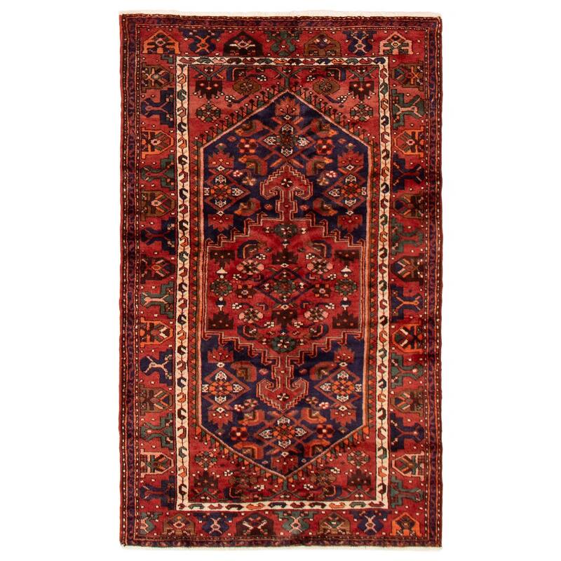 ECARPETGALLERY Hand-knotted Andelz Red Wool Rug - 4'1 x 6'11 - Dark Red - 4'1 x 6'11