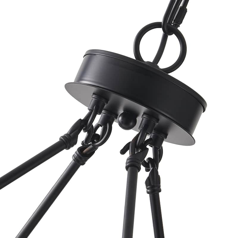 16-Lights Farmhouse Rustic Wagon Wheel Chandelier - 45.3"D×4.7"W×81.1"H(Adjustable)