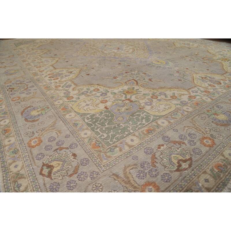 Tabriz Persian Vintage Area Rug Handmade Wool Carpet - 9'6" x 12'7"