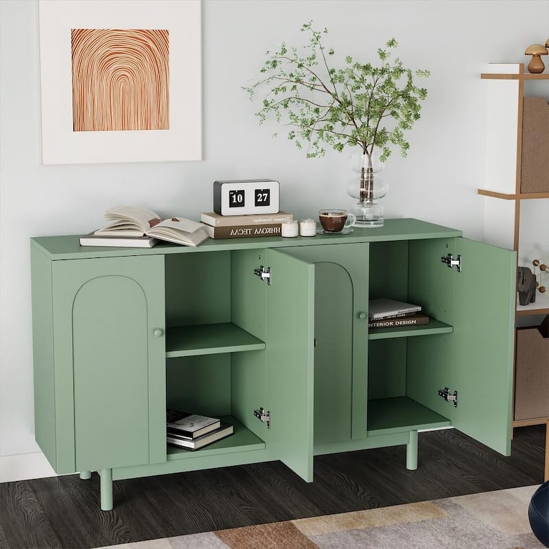 4-Door Intaglio Storage Cabinet Buffet/Sideboard