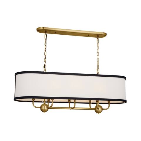 Kichler Lighting Heddle 42 inch 8-Light Linear Chandelier Natural Brass