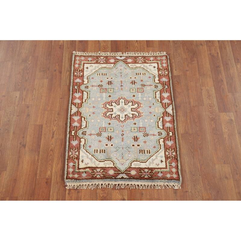 Traditional Blue Kazak Accent Rug Handmade Wool Carpet - 2'0" x 3'0"
