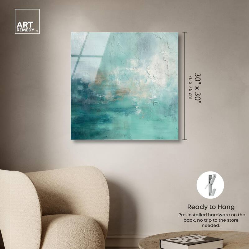 Green Blue I Acrylic by Art Remedy, Ready to Hang
