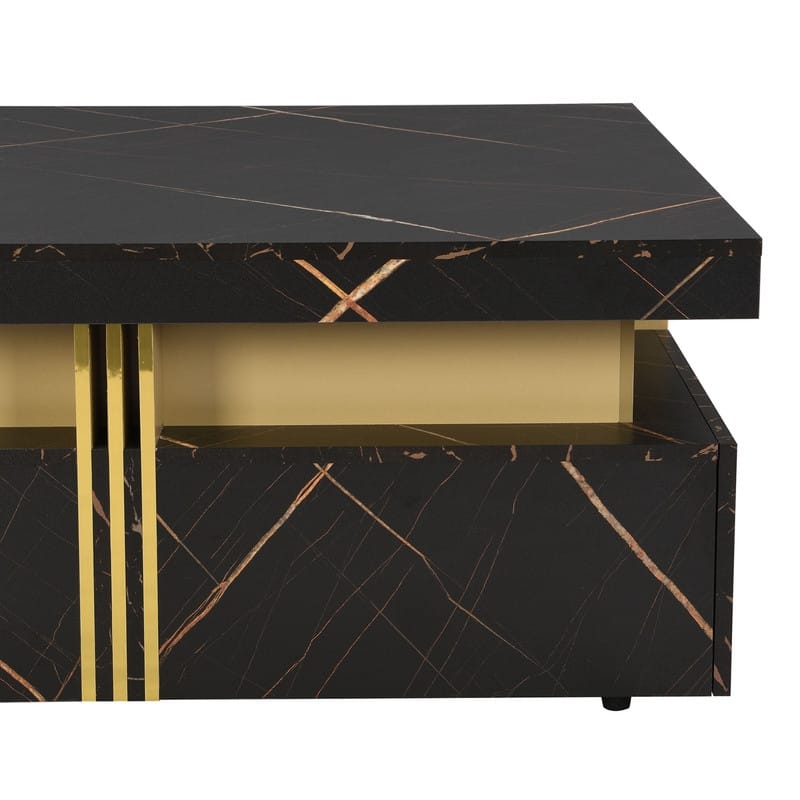 43.3" W Square Storage Coffee Table with 4 Drawers