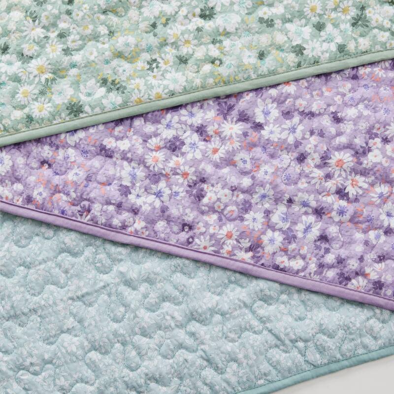 4 PCS Full/Queen Seersucker Quilt Set with Throw