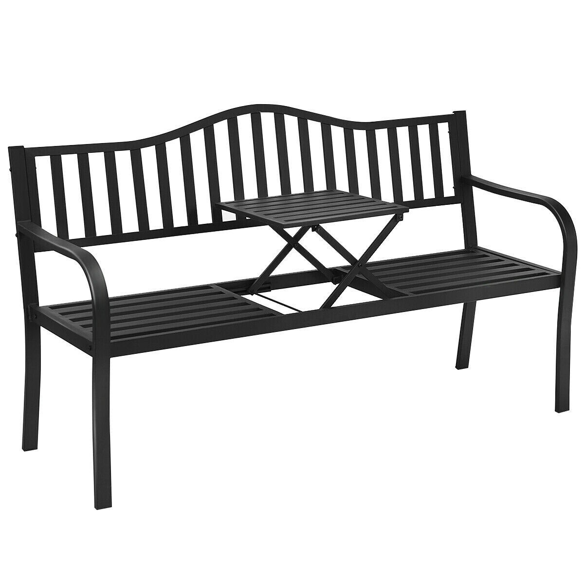 Bench with center table best sale