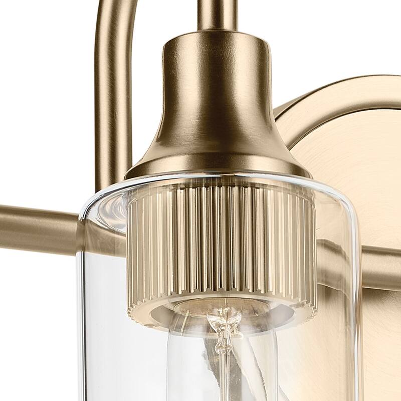 Kichler Lighting Kavi 12.5" 2-Light Vanity Light with Clear Glass in Champagne Bronze