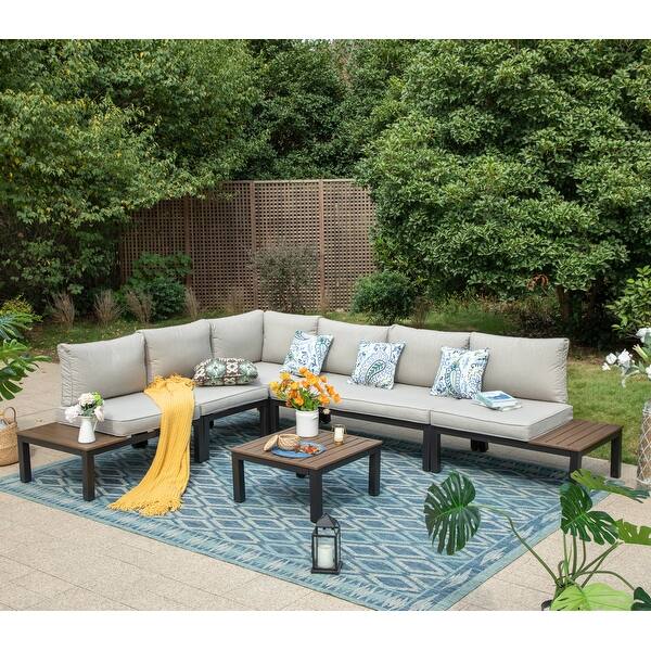 Outdoor 6Piece Patio Sectional sofa set, Ecoating Steel frame