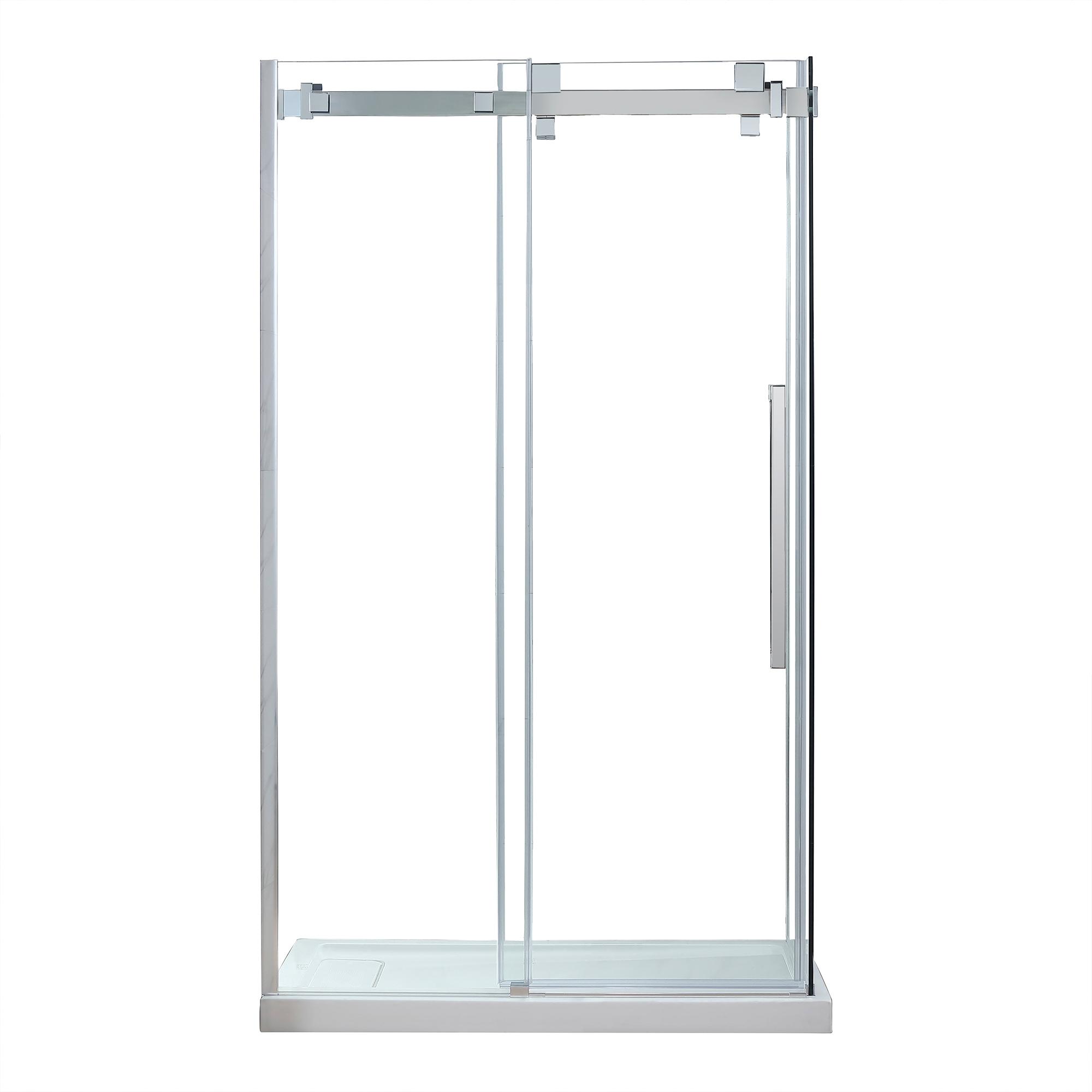 Ove Decors Chester 48x32 in. 10mm Corner Shower Set in Satin Nickel